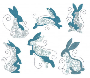 Stickdatei - Blumiger Osterhase 4